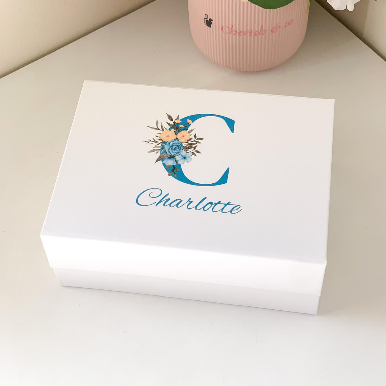 Fancy Monogram Magnetic Closure Gift Box