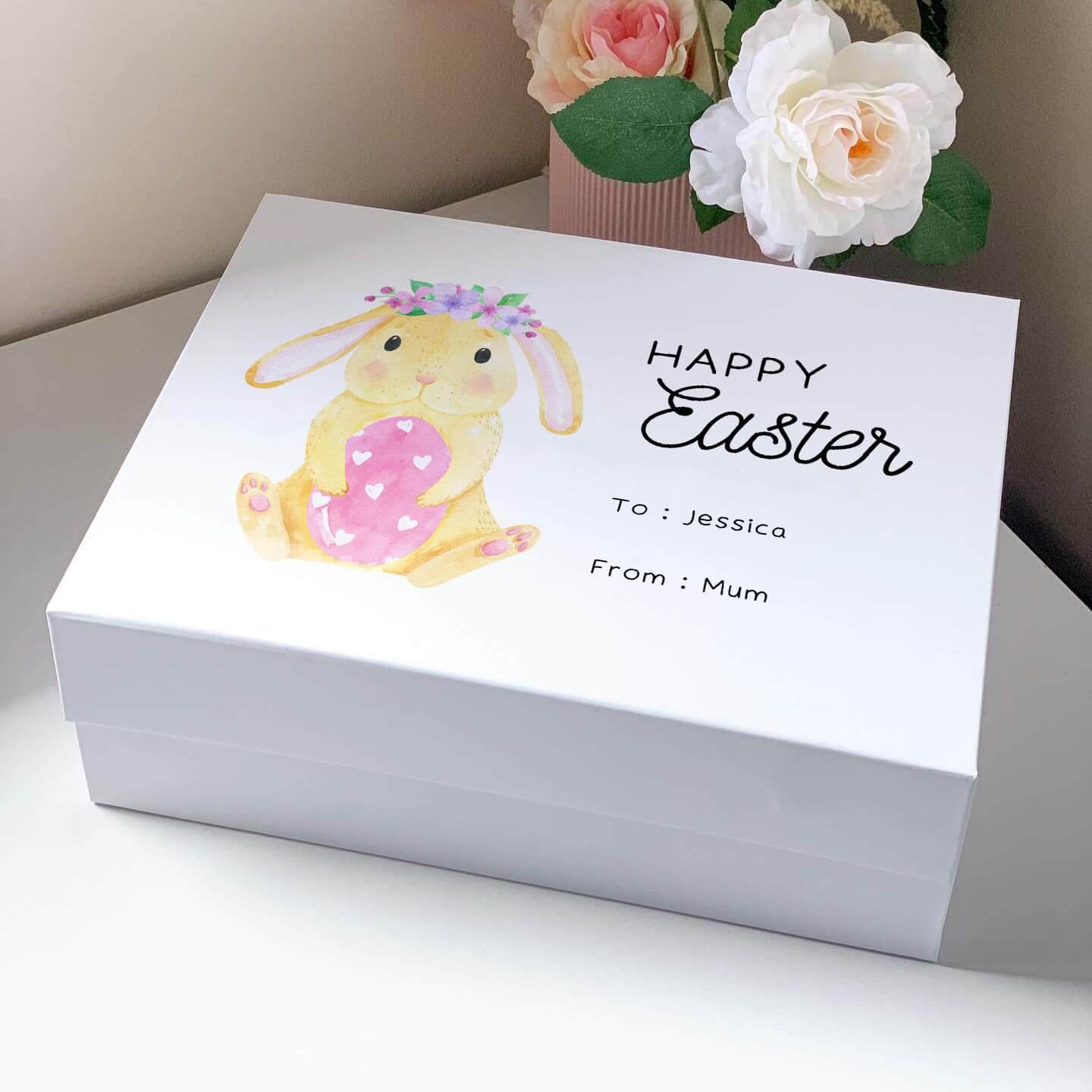Happy Easter Bunny Magnetic Closure Gift Box