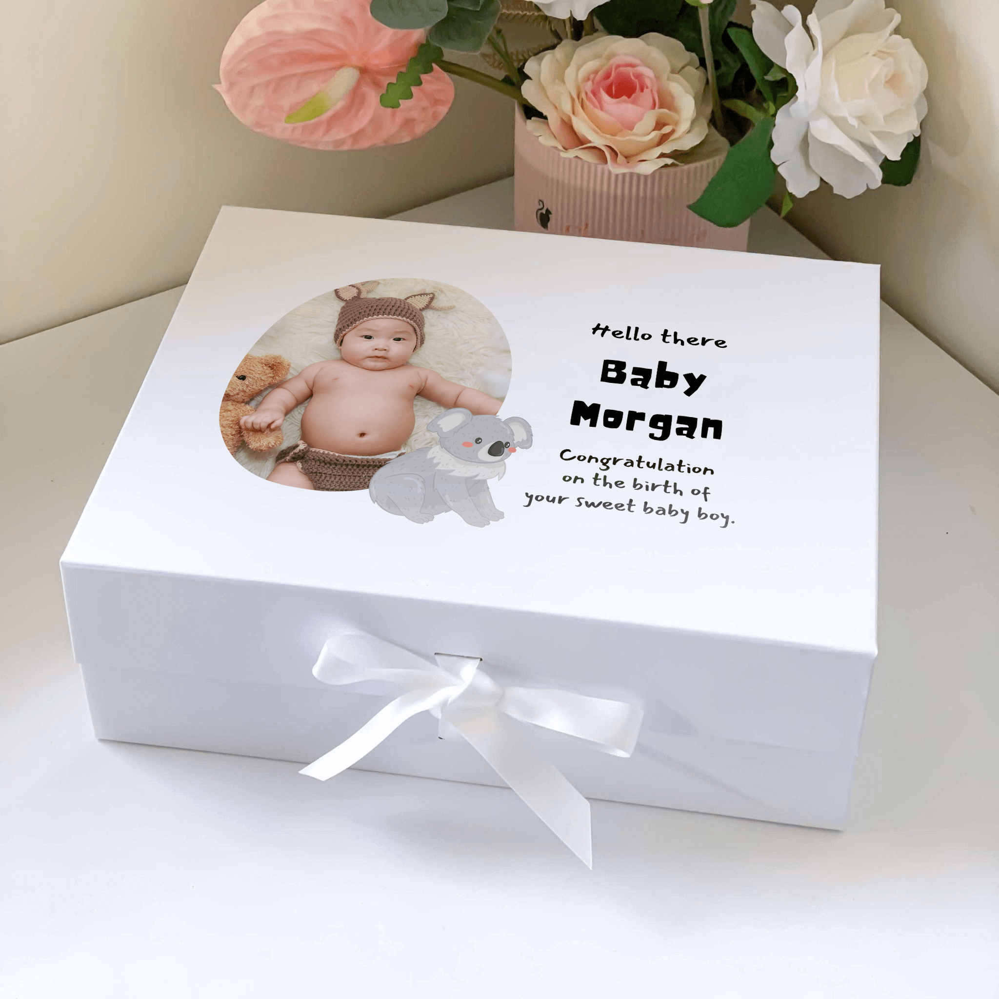 Cute Koala Baby Photo Keepsake Magnetic Closure Gift Box