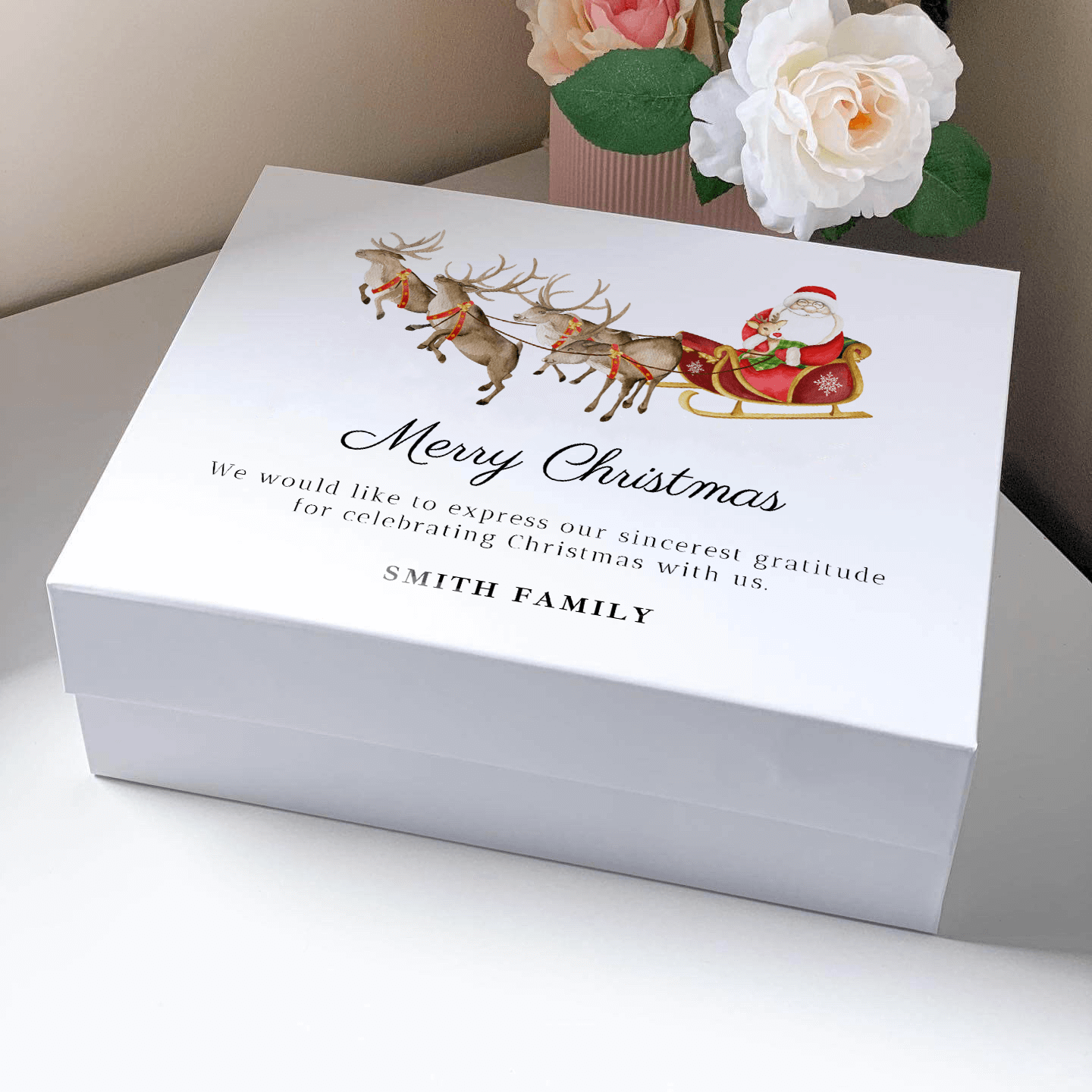 Santa Claus Sleigh Magnetic Closure Gift Box