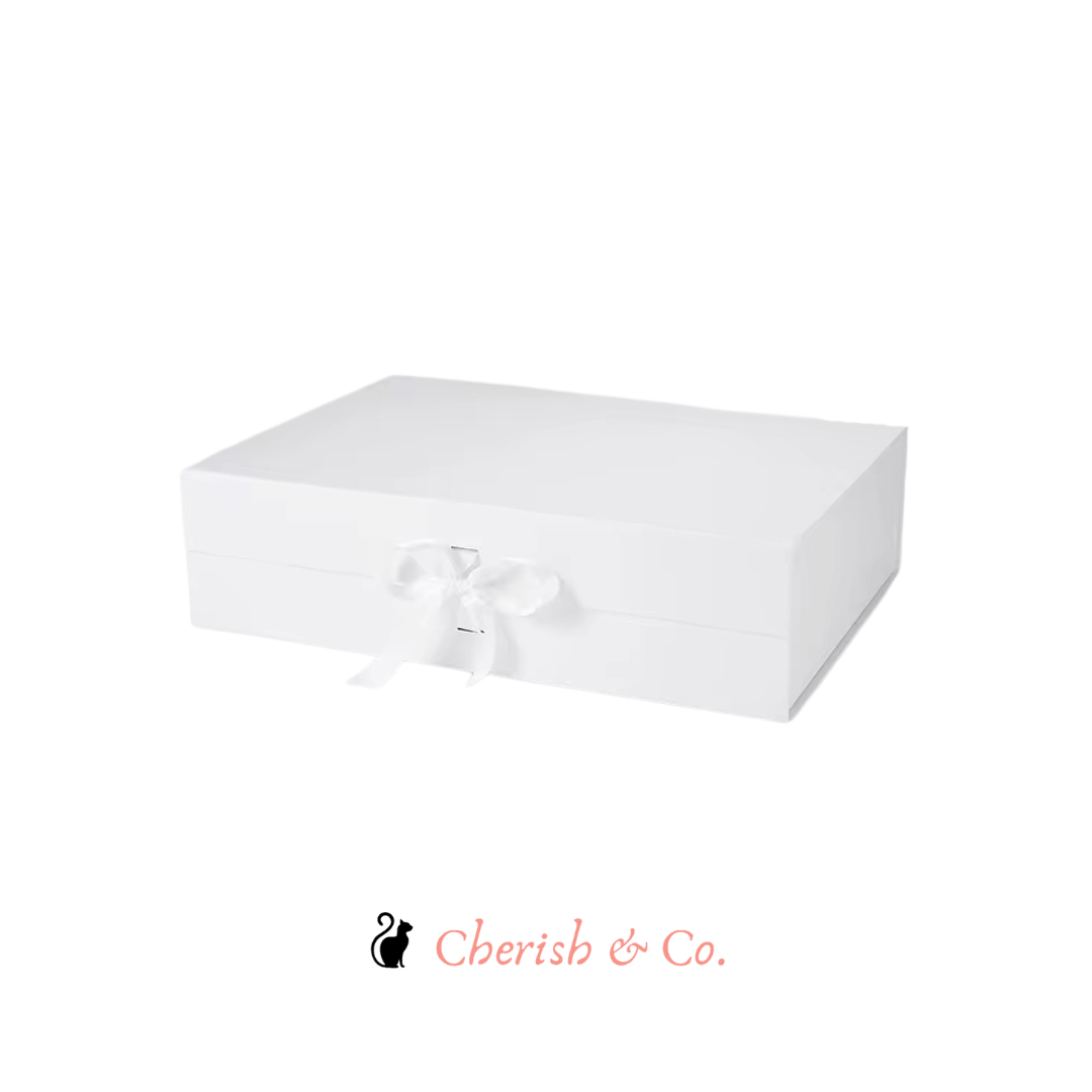 Extra Large White Magnetic Gift Box With Ribbon