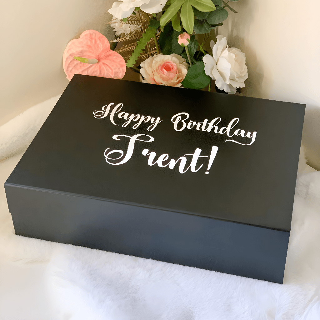 Personalised Happy Birthday Name Magnetic Gift Box
