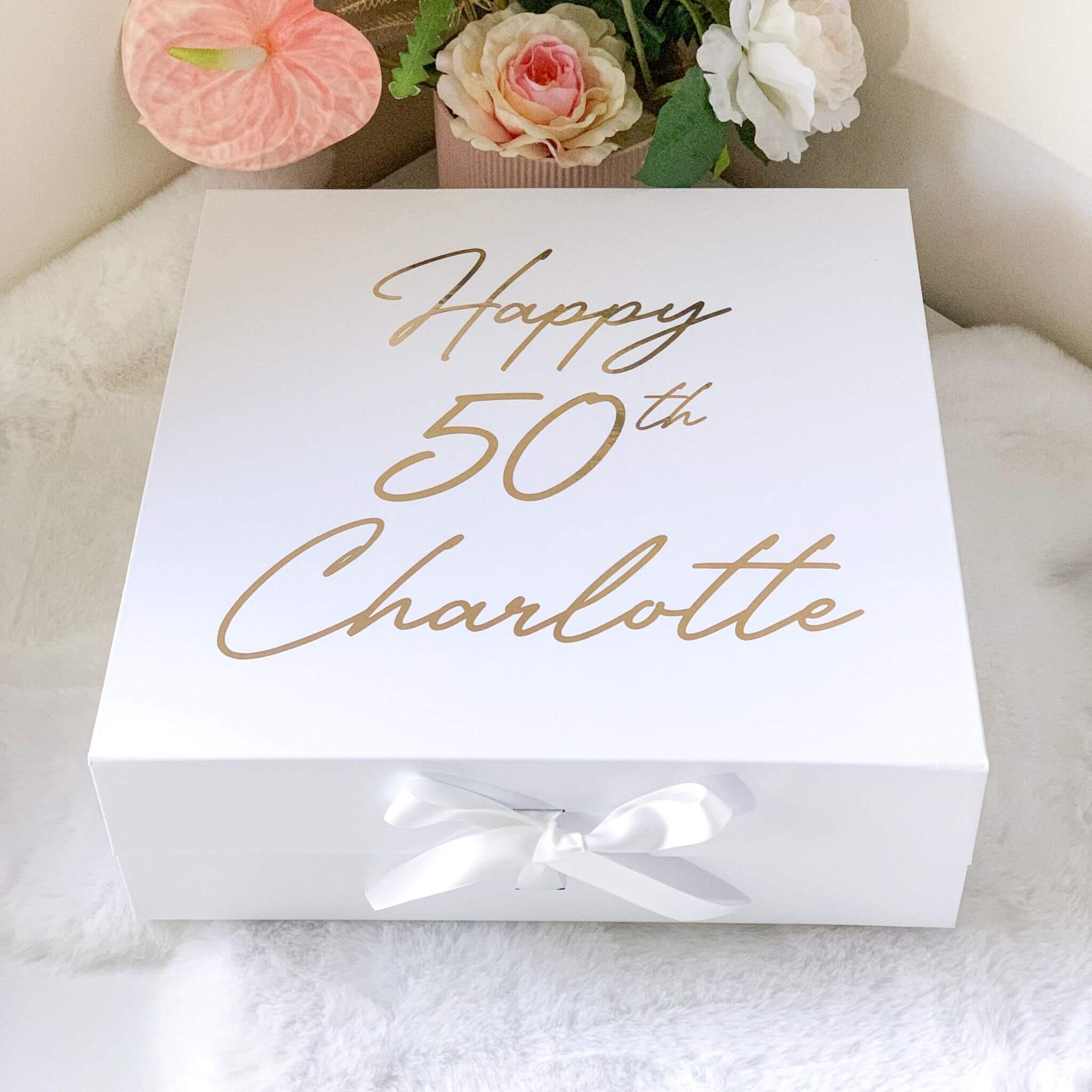 Personalised Happy Birthday Square Magnetic Gift Box