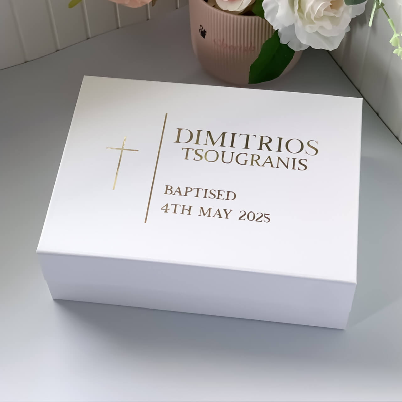 Personalised Baptism Keepsake Magnetic Gift Box