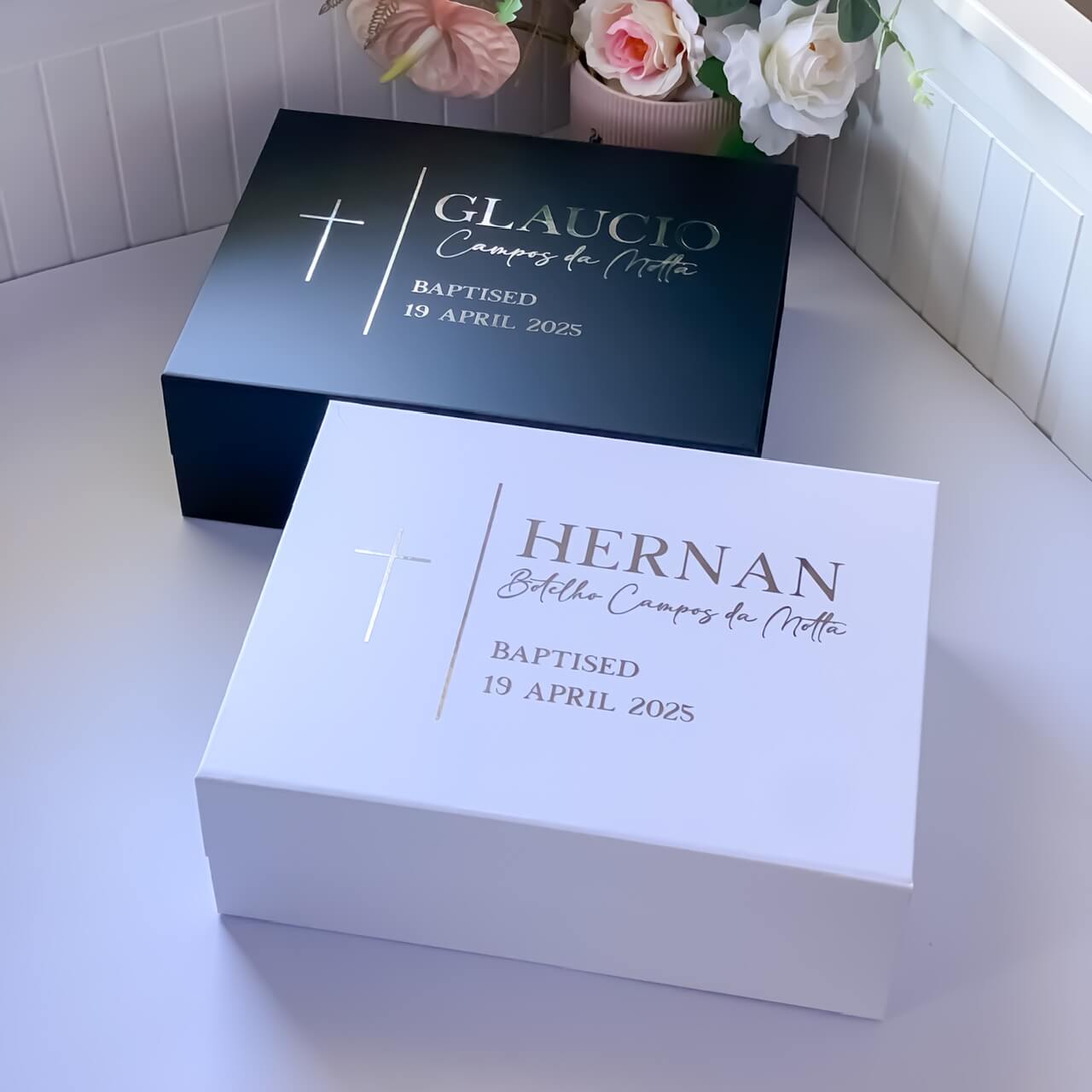 Personalised Baptism Keepsake Magnetic Gift Box