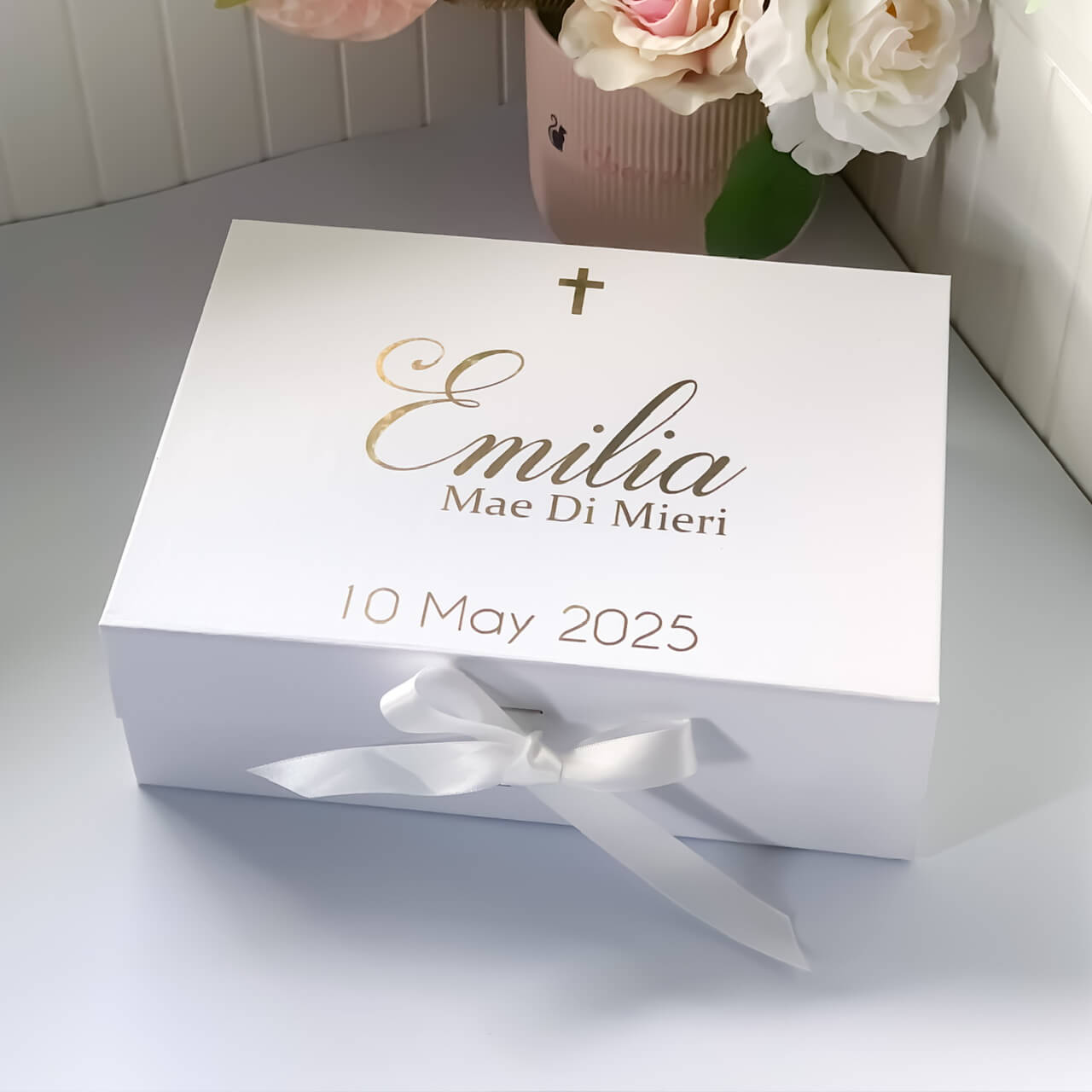Personalised Name and Cross Magnetic Gift Box #2