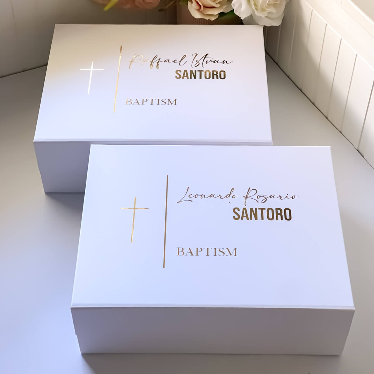 Personalised Baptism Keepsake Magnetic Gift Box
