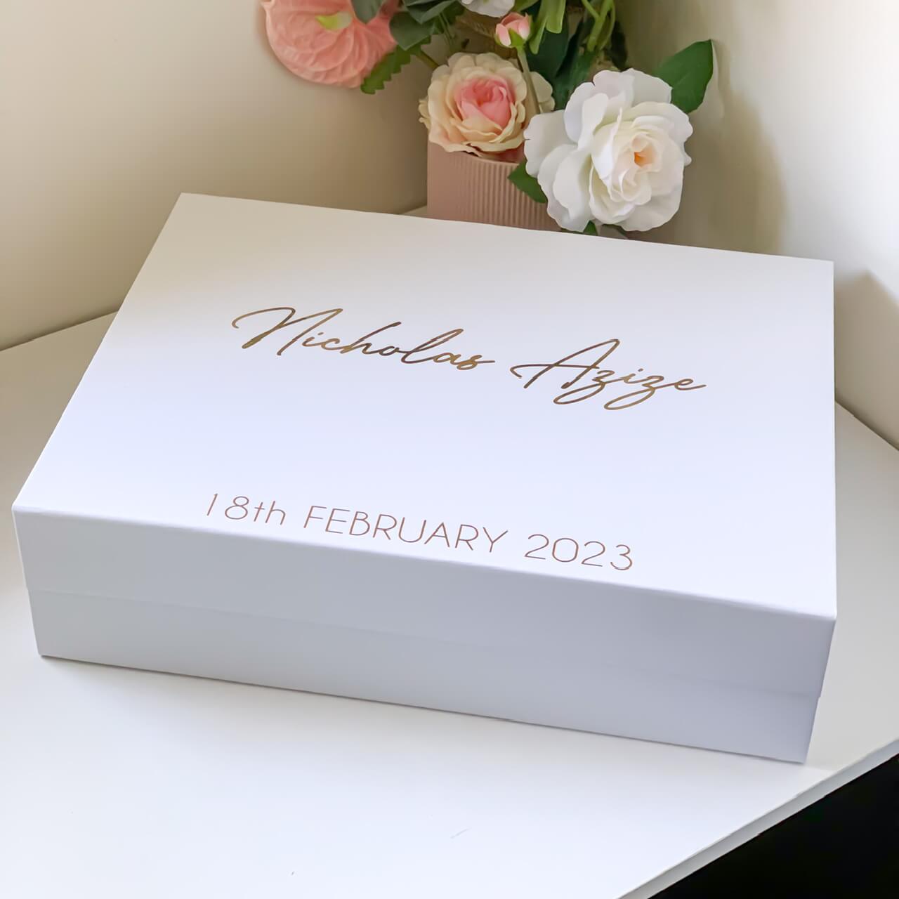 Personalised Name & Date Magnetic Gift Box