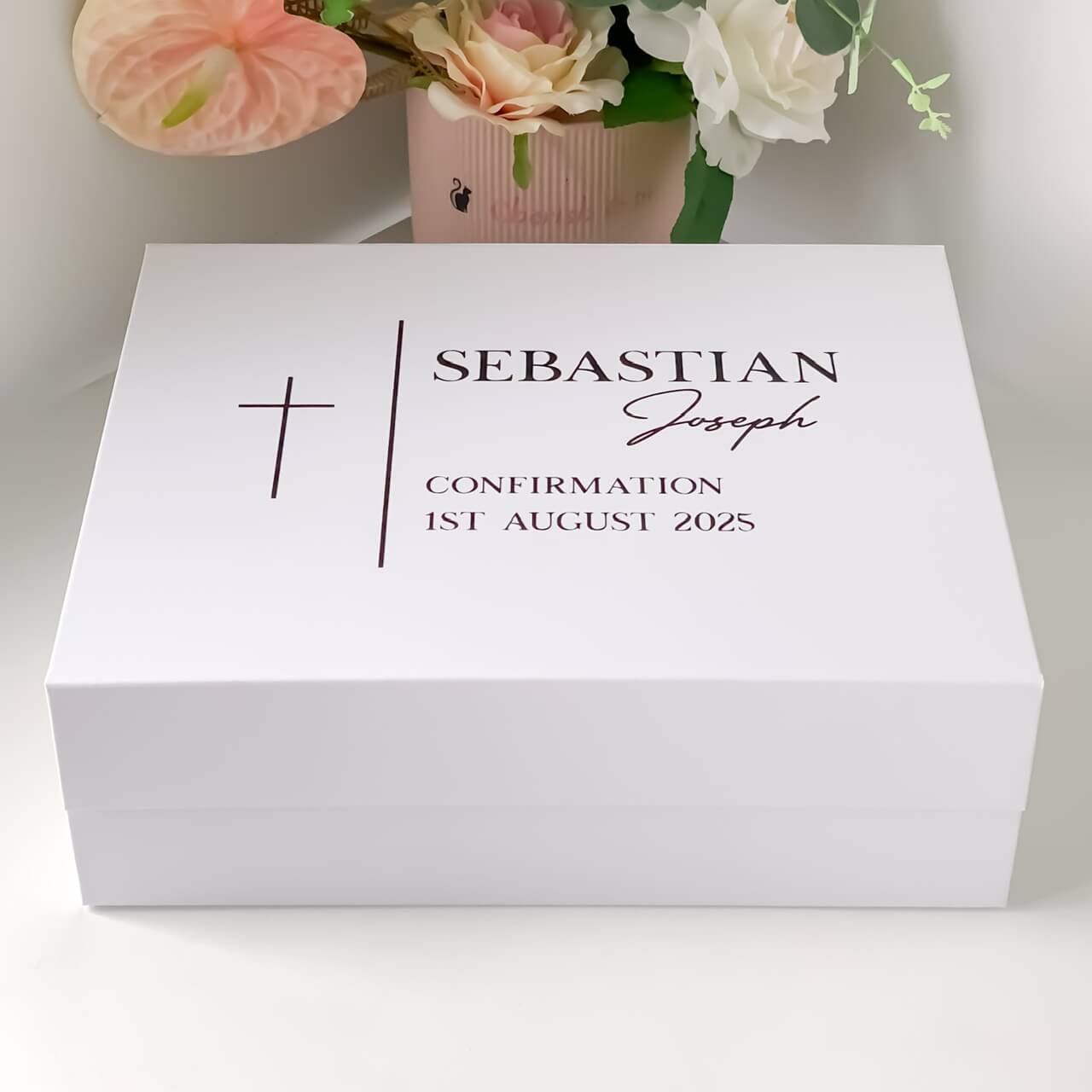 Personalised Baptism Keepsake Magnetic Gift Box