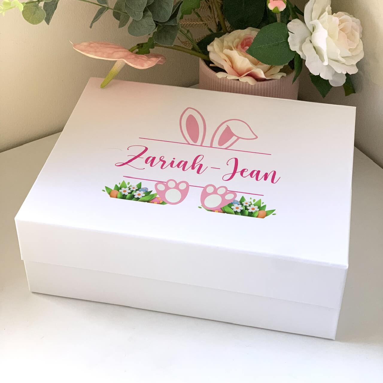 Pink Easter Bunny Magnetic Closure Gift Box