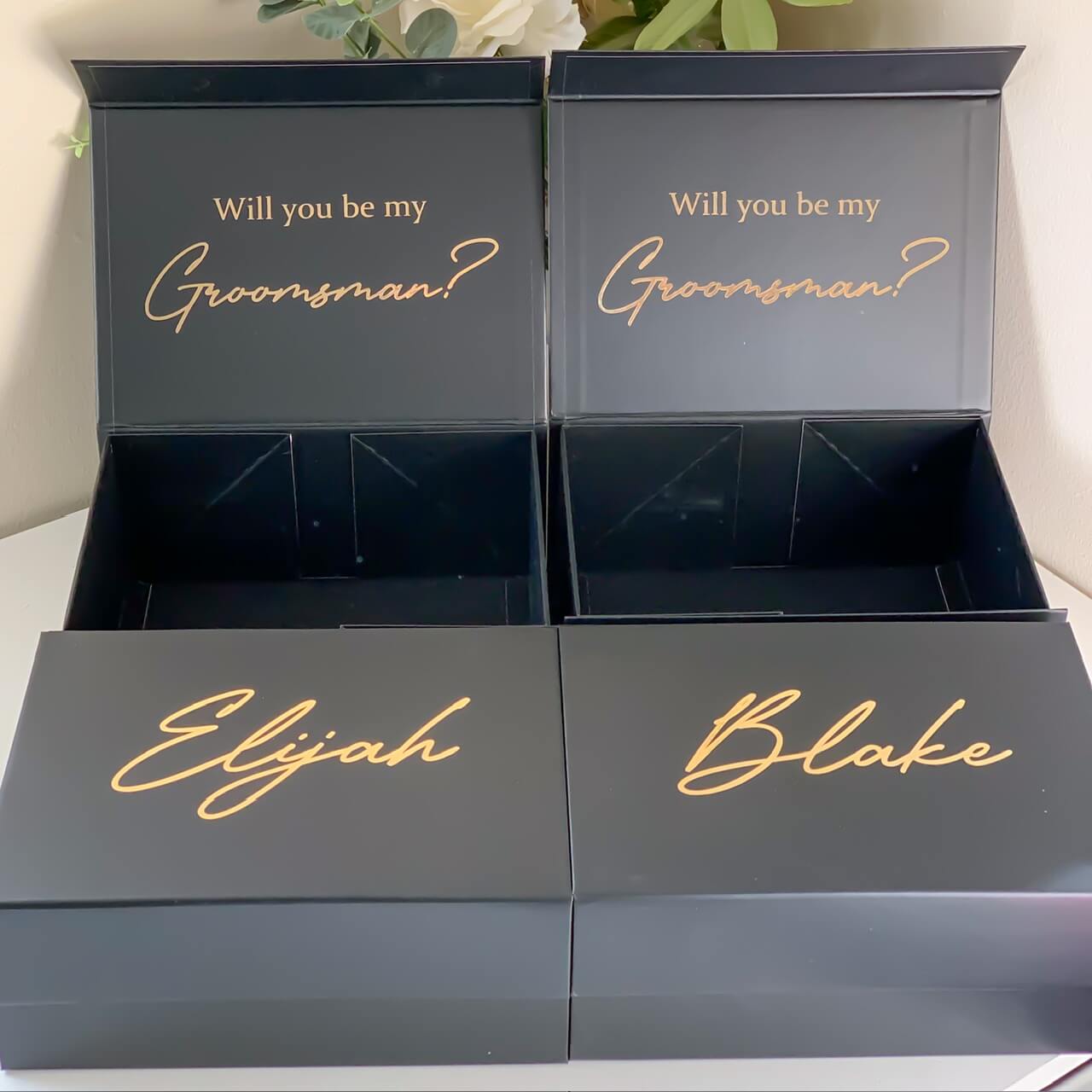 Personalised Bridesmaid / Maid of Honour / Best Man / Groomsman Magnetic Gift Box