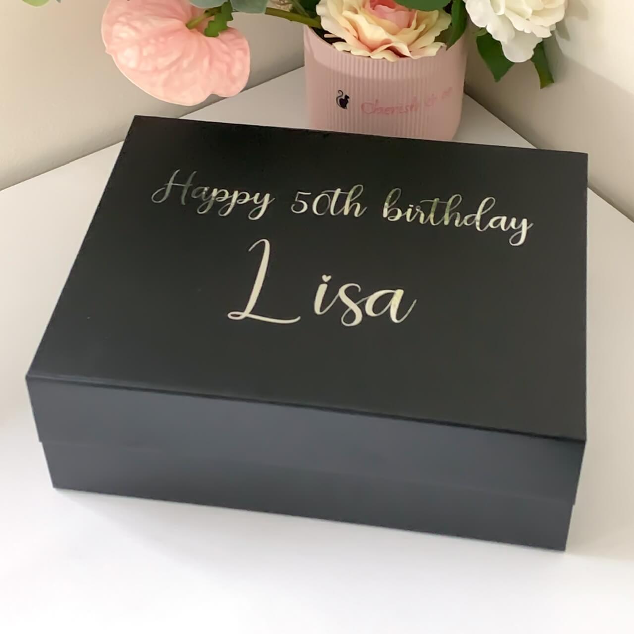 Personalised Happy Birthday Name Magnetic Gift Box