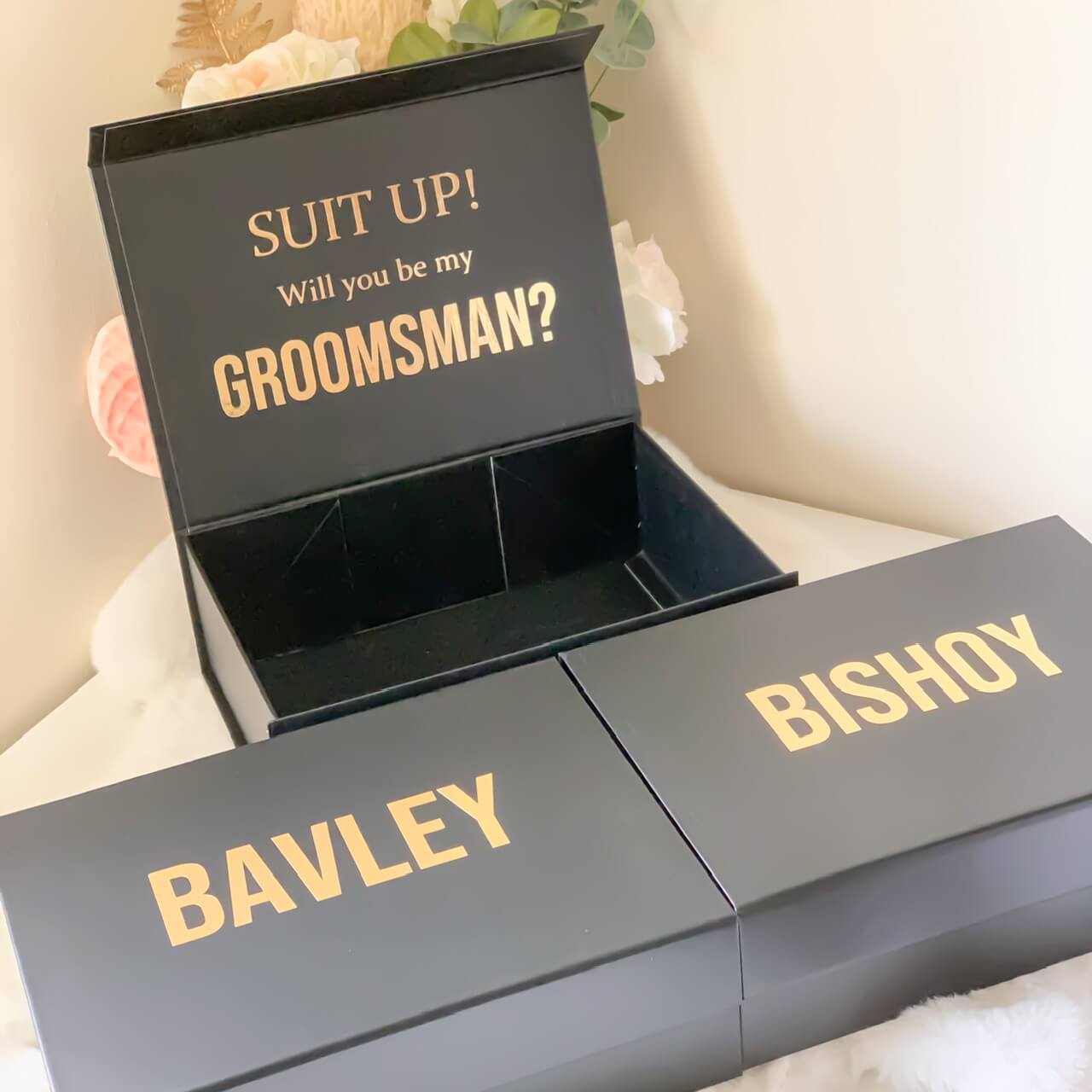 SUIT UP! Groomsman / Man of Honour / Best Man / Bridesman Magnetic Gift Box