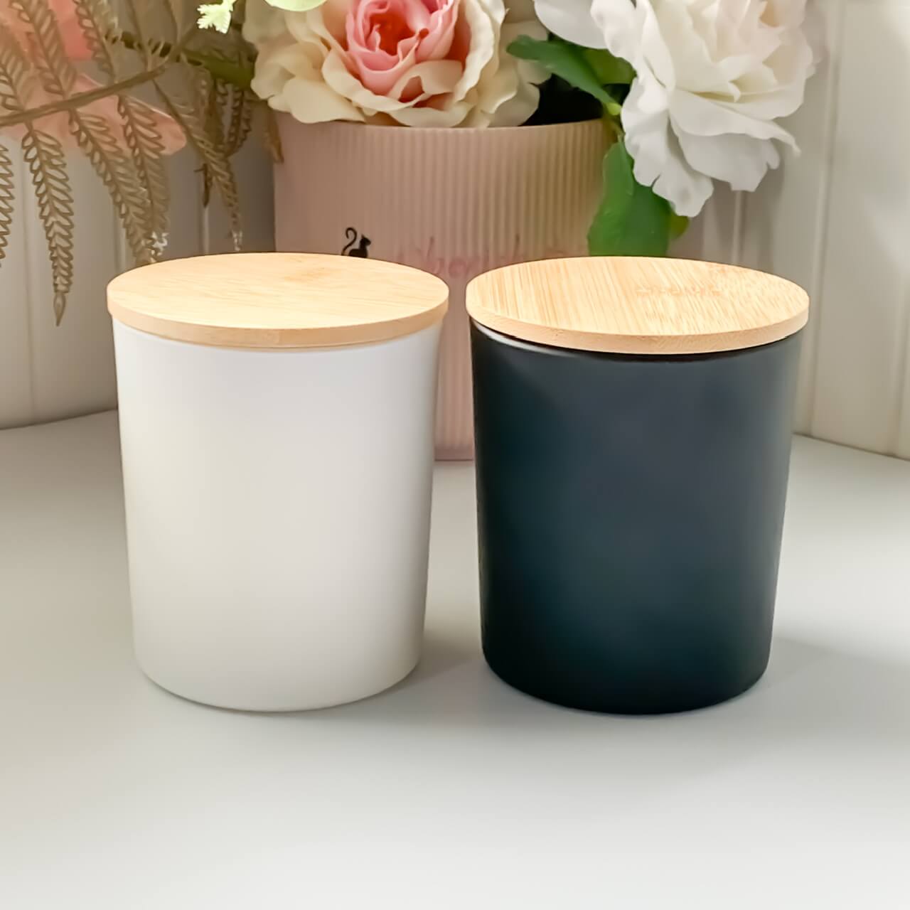 Personalised Large Soy Candle with Bamboo Lid