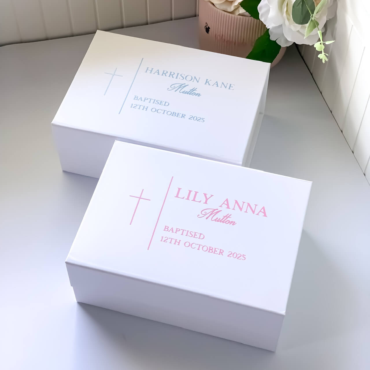 Personalised Baptism Keepsake Magnetic Gift Box