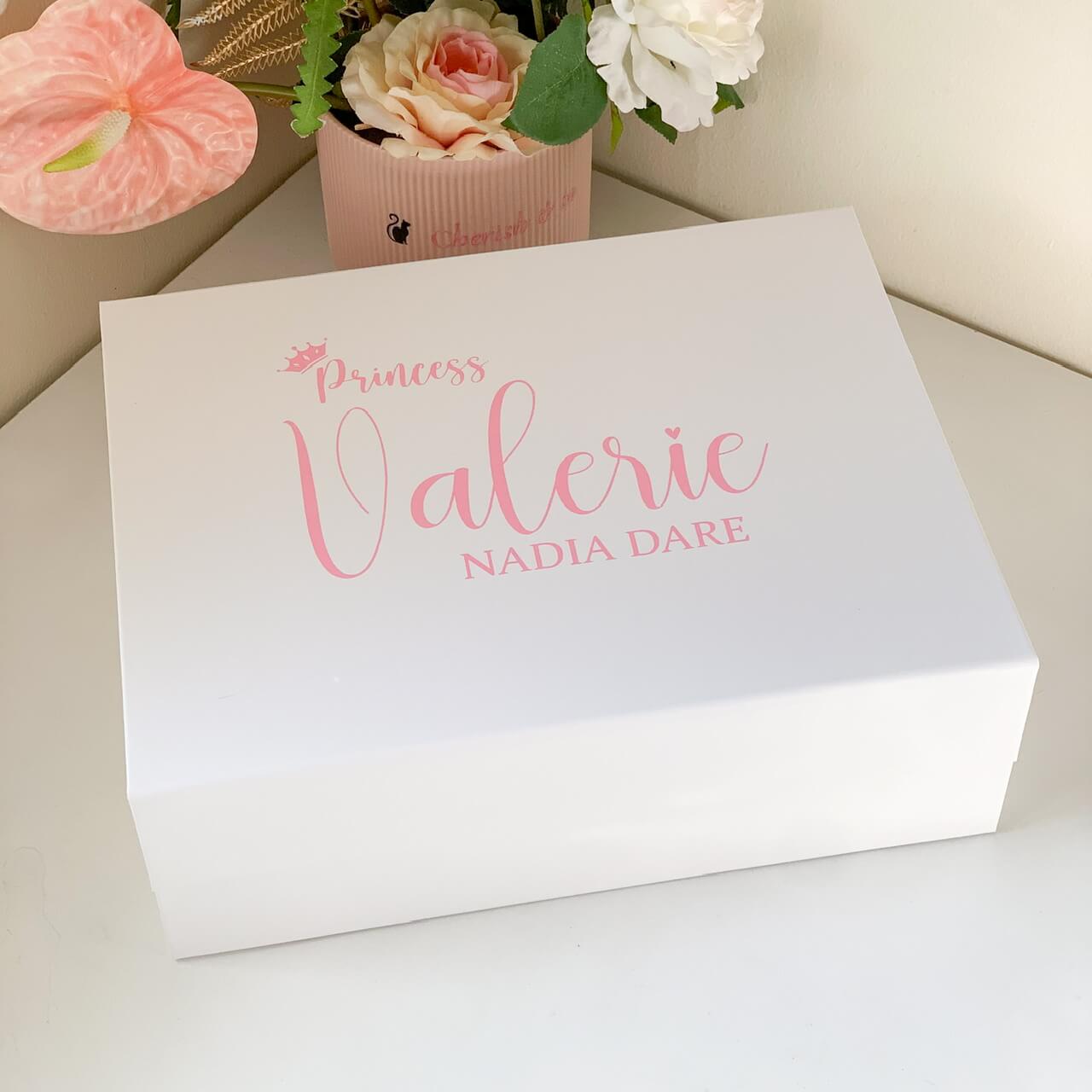 Personalised Prince / Princess Keepsake Magnetic Closure Gift Box