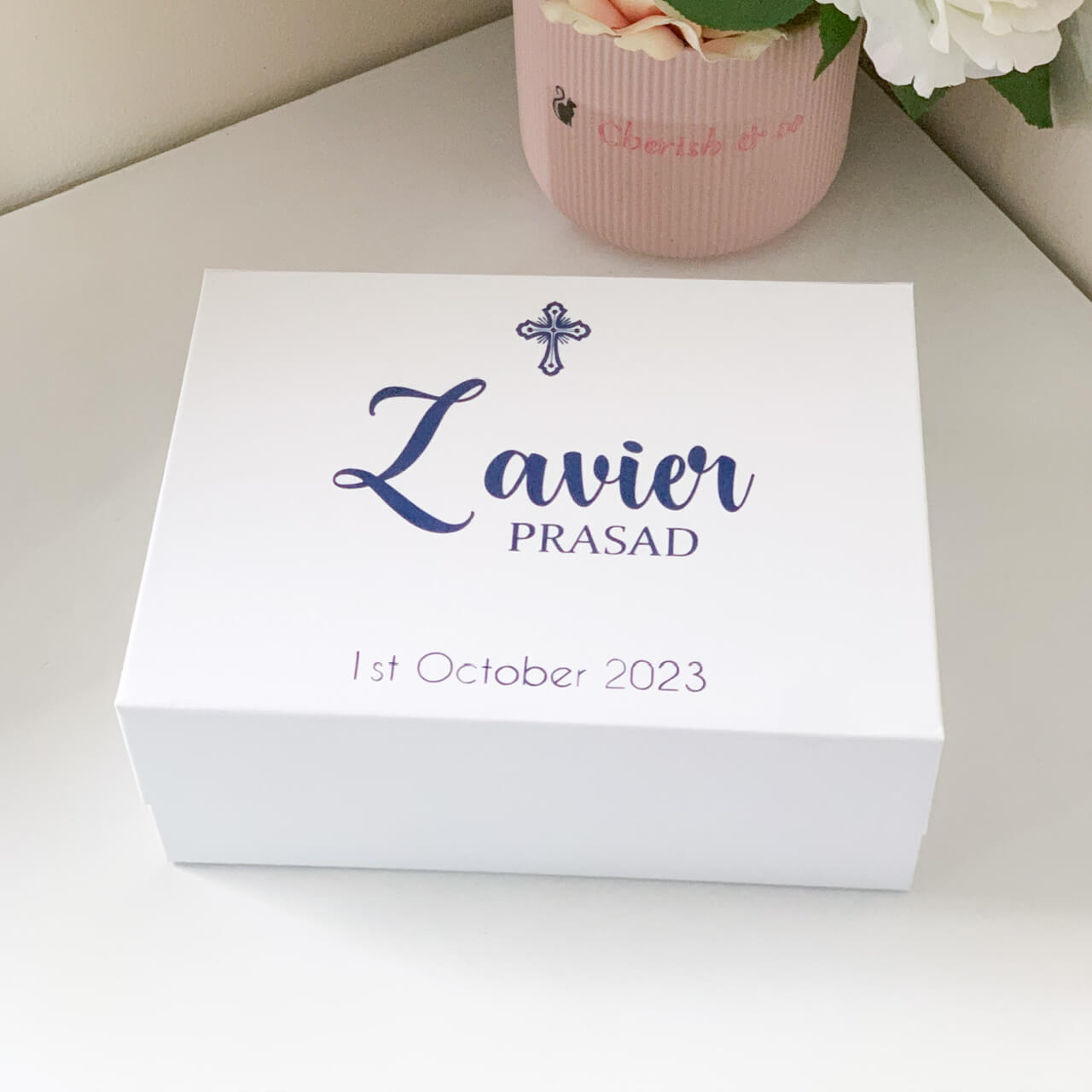 Personalised Name and Cross Magnetic Gift Box