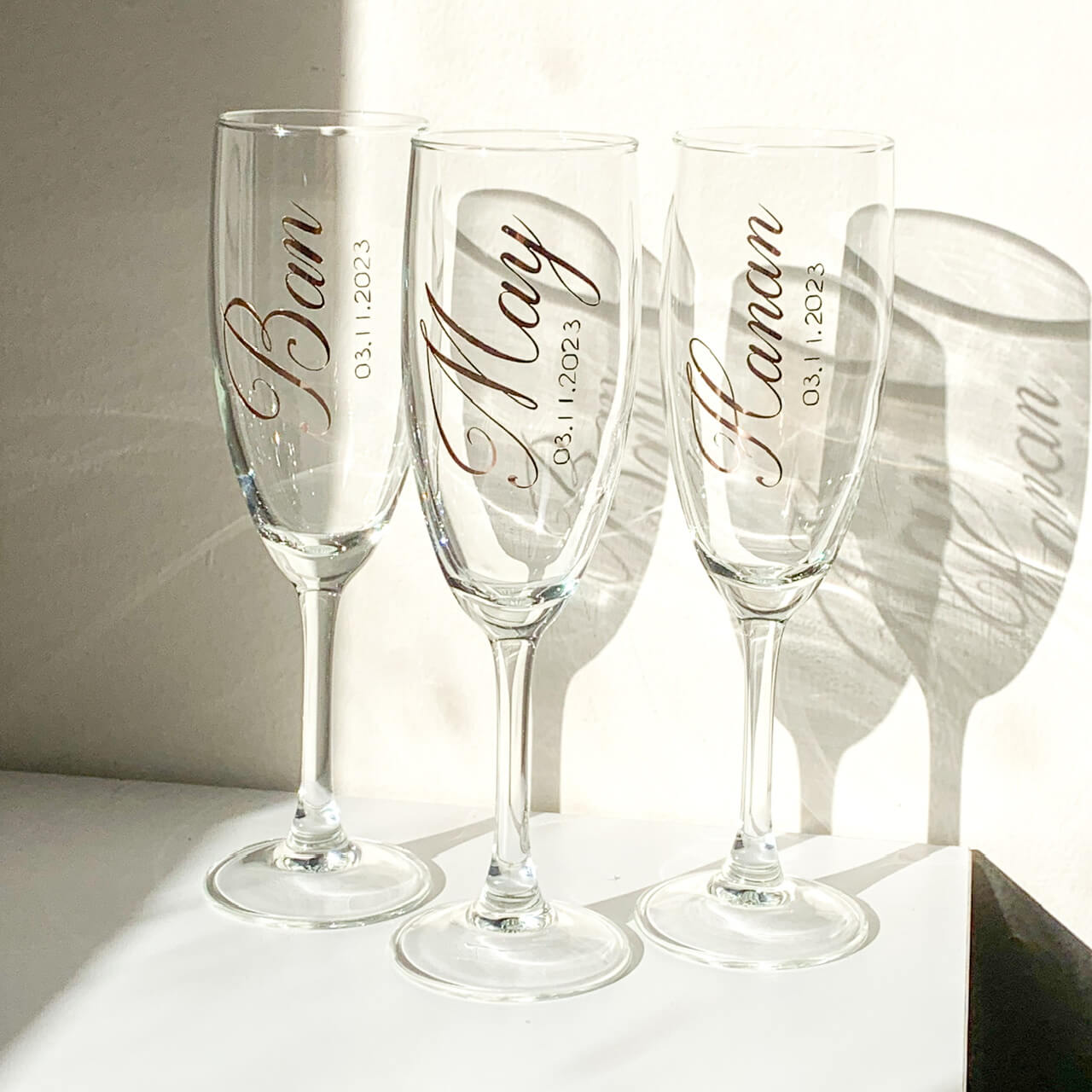 Personalised Champagne Flute Glasses