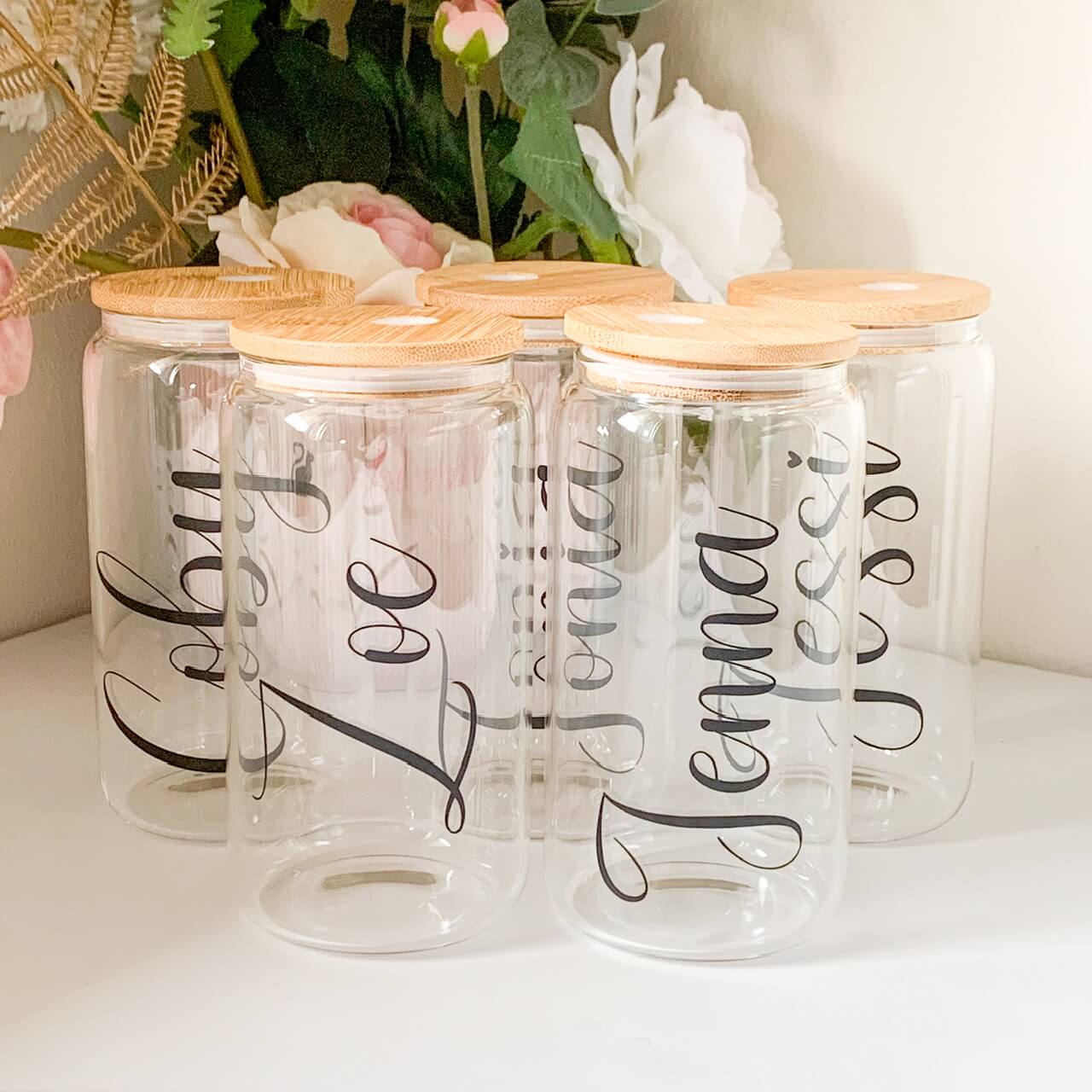 Personalised 16 Oz Glass Can Tumbler