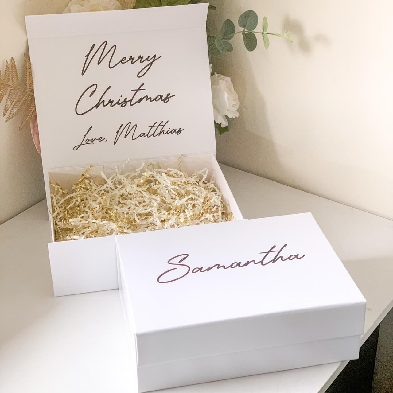 Personalised Merry Christmas Magnetic Gift Box #2