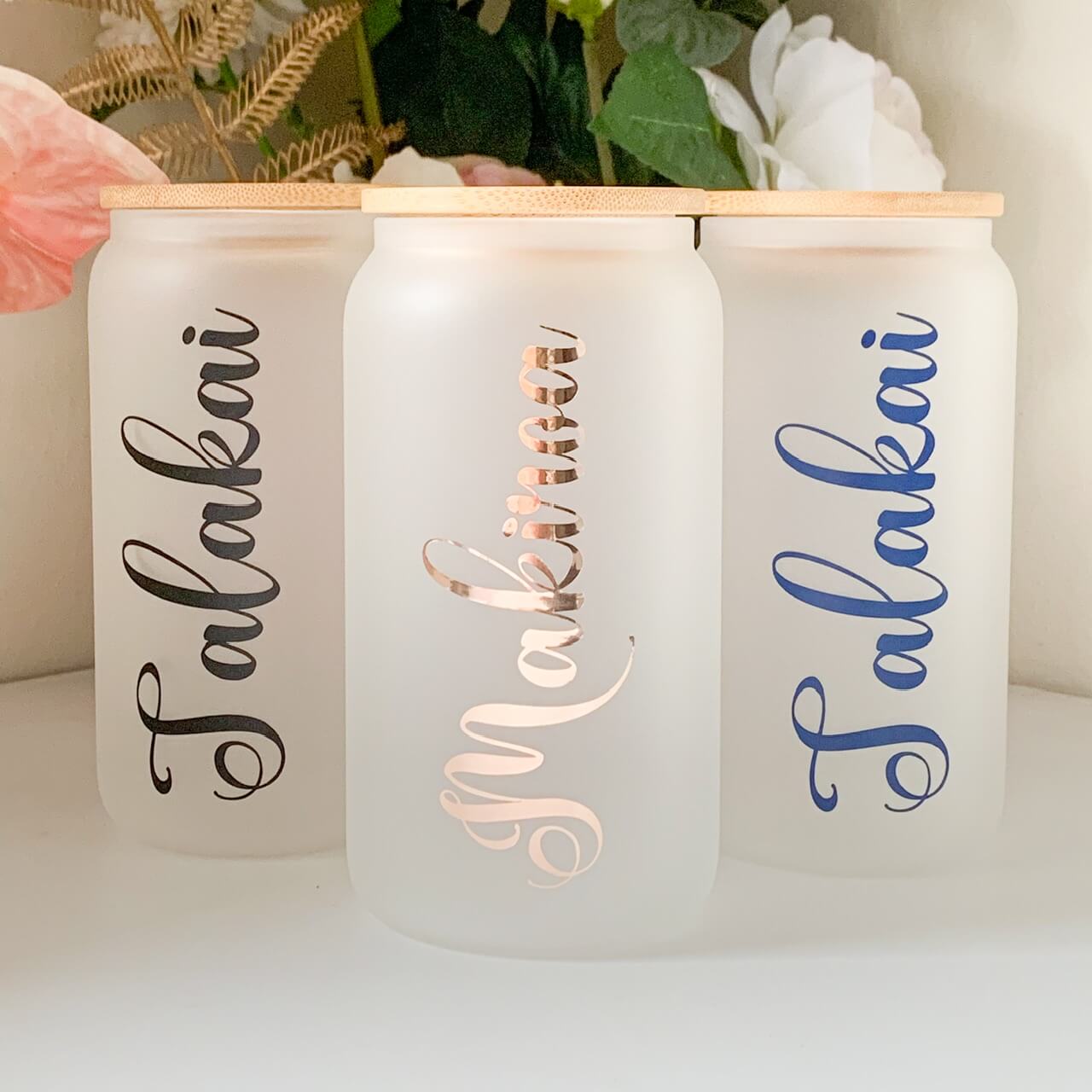 Personalised 16 Oz Glass Can Tumbler