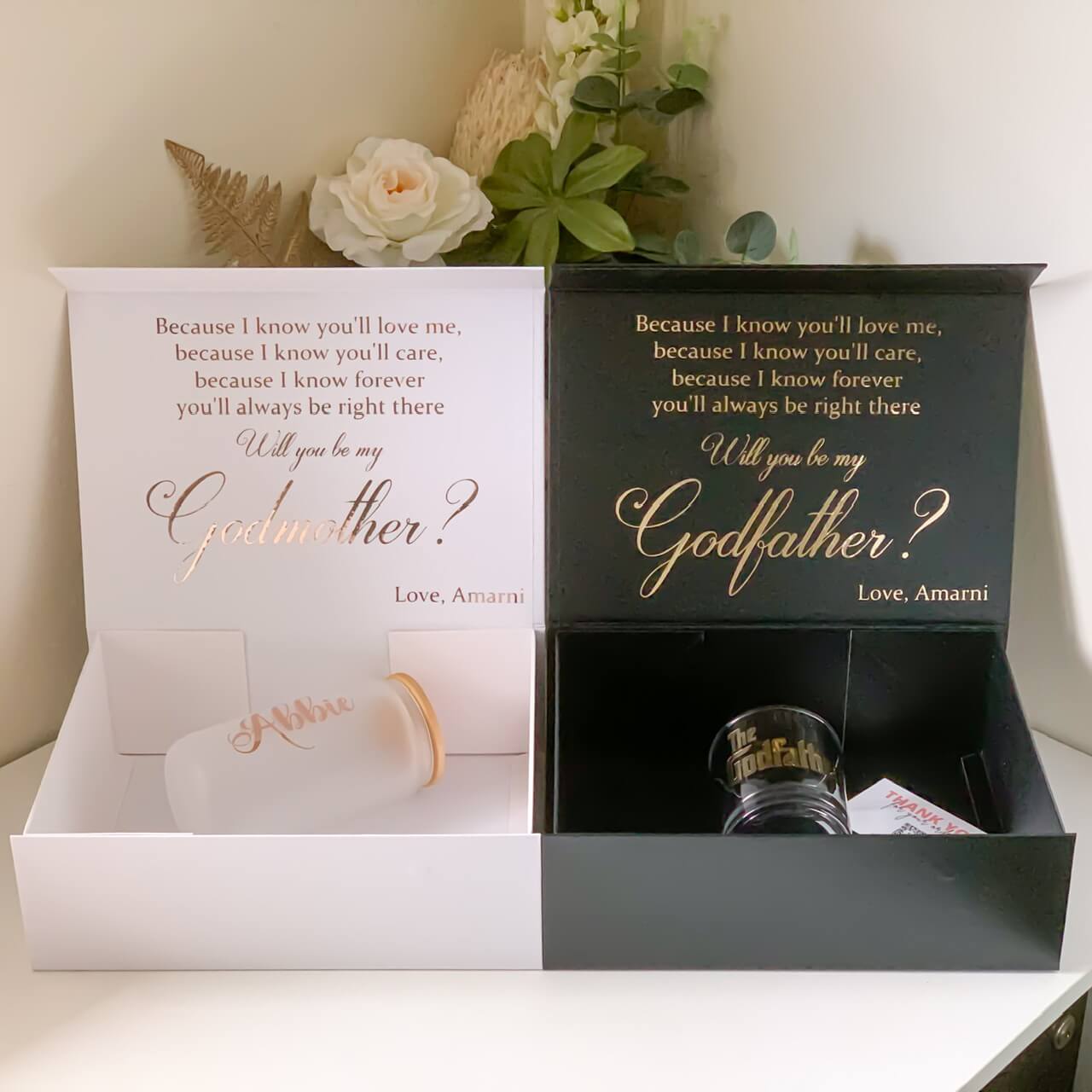 Because I know you’ll love me Godparents / Godmother / Godfather Proposal Magnetic Gift Box #2