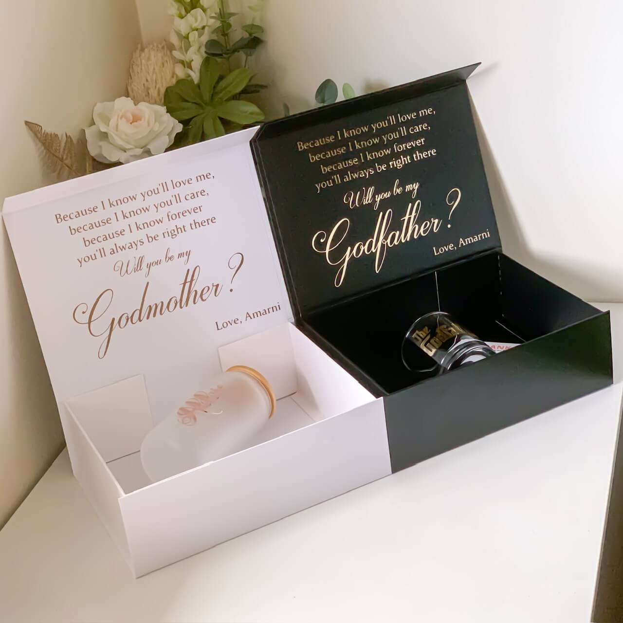 Because I know you’ll love me Godparents / Godmother / Godfather Proposal Magnetic Gift Box #2