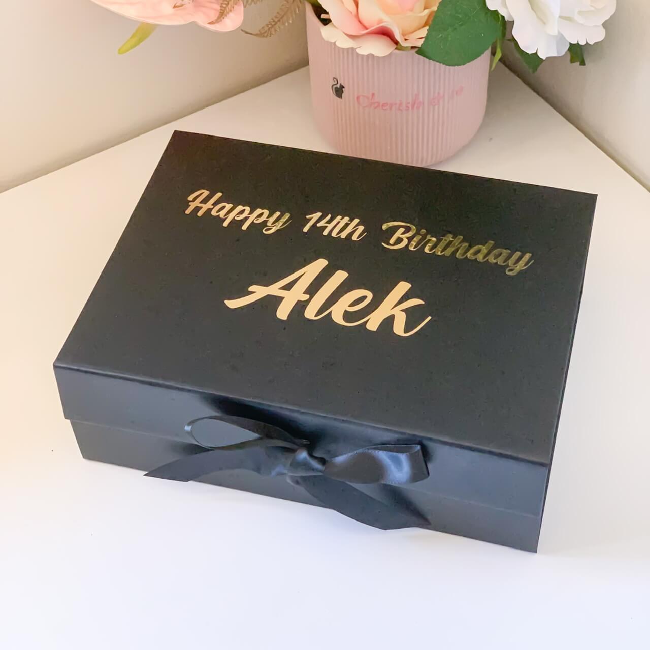 Personalised Happy Birthday Name Magnetic Gift Box