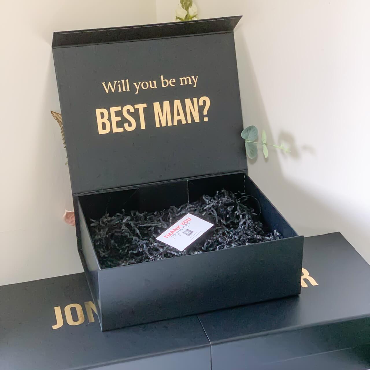 Personalised Bridesmaid / Maid of Honour / Best Man / Groomsman Magnetic Gift Box