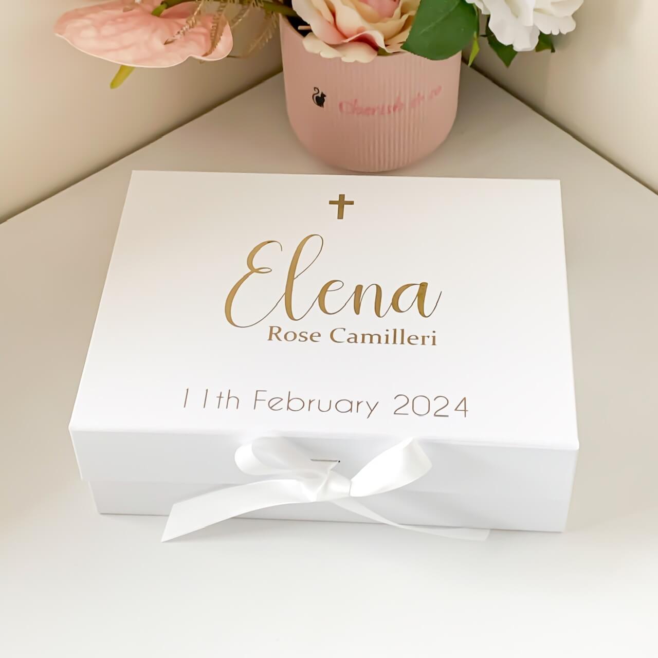 Personalised Name and Cross Magnetic Gift Box