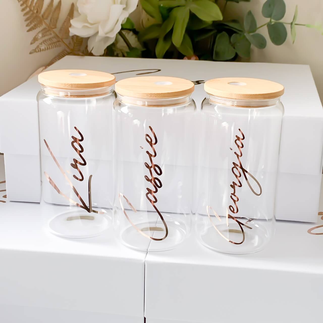 Personalised 16 Oz Glass Can Tumbler