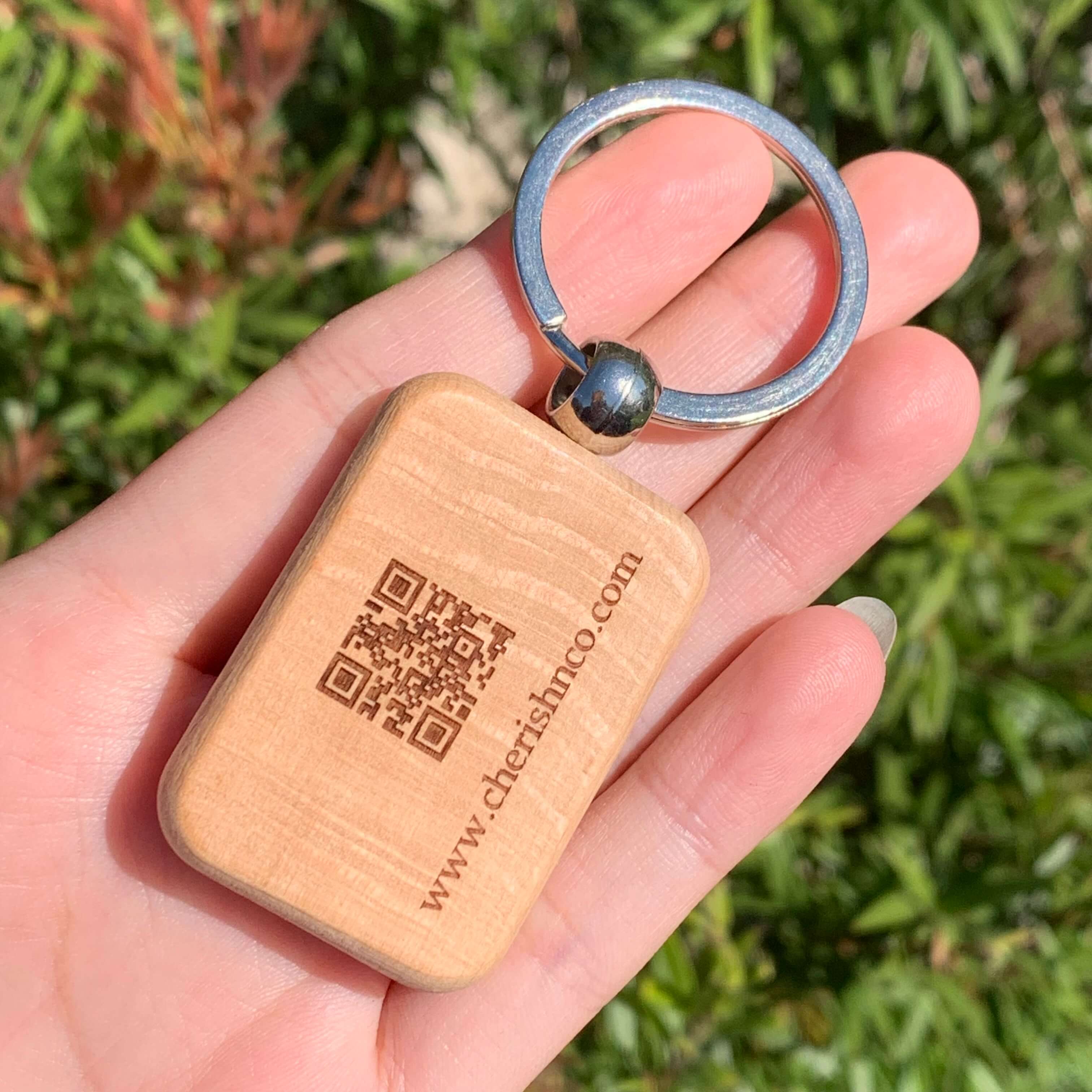 Engraved Logo Wooden Keyring