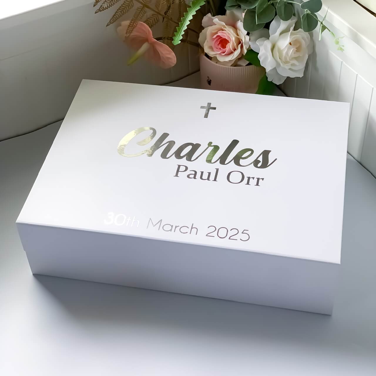 Personalised Name and Cross Magnetic Gift Box #2