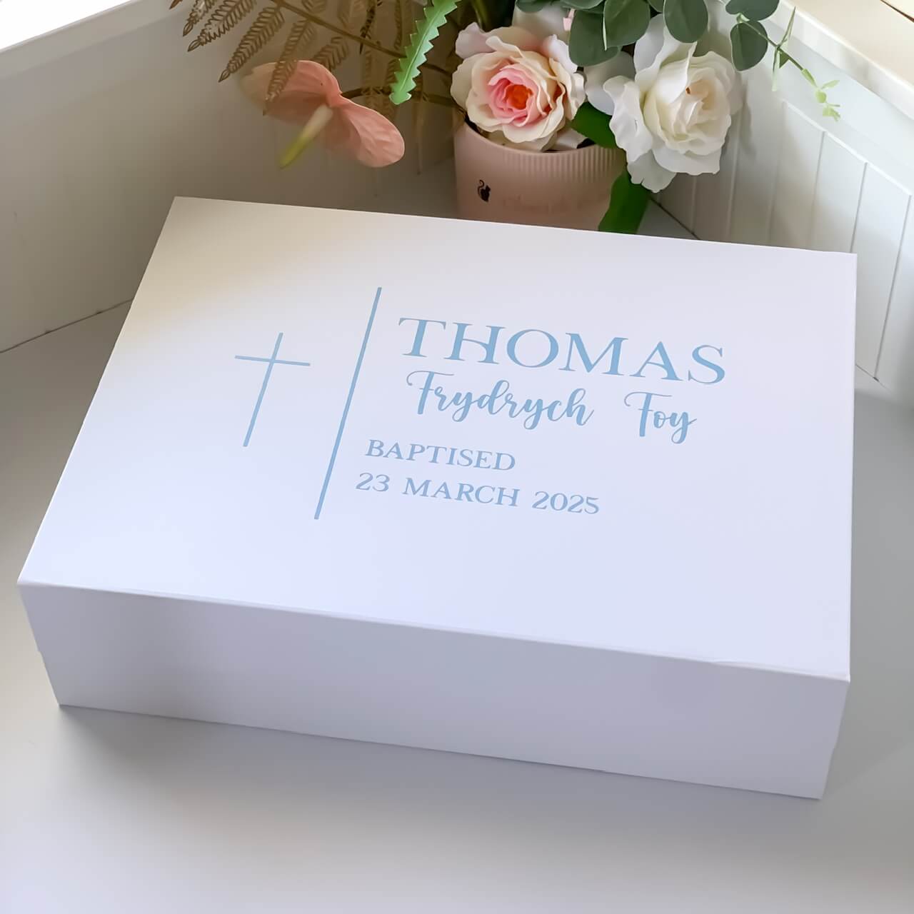 Personalised Baptism Keepsake Magnetic Gift Box