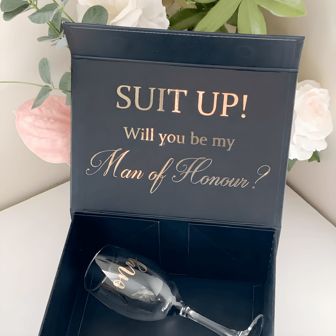 Lady&Home Groomsmen Proposal Box 8 Packs Groomsman Gift Box Best Man Proposal Gifts Box Set For Bachelor Party 6 Will You Be My Groomsman And 2 Best Man(Black-Squiggle