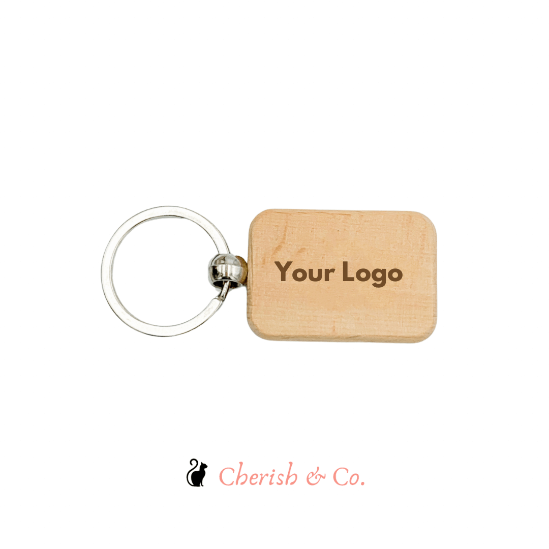 Engraved Logo Wooden Keyring