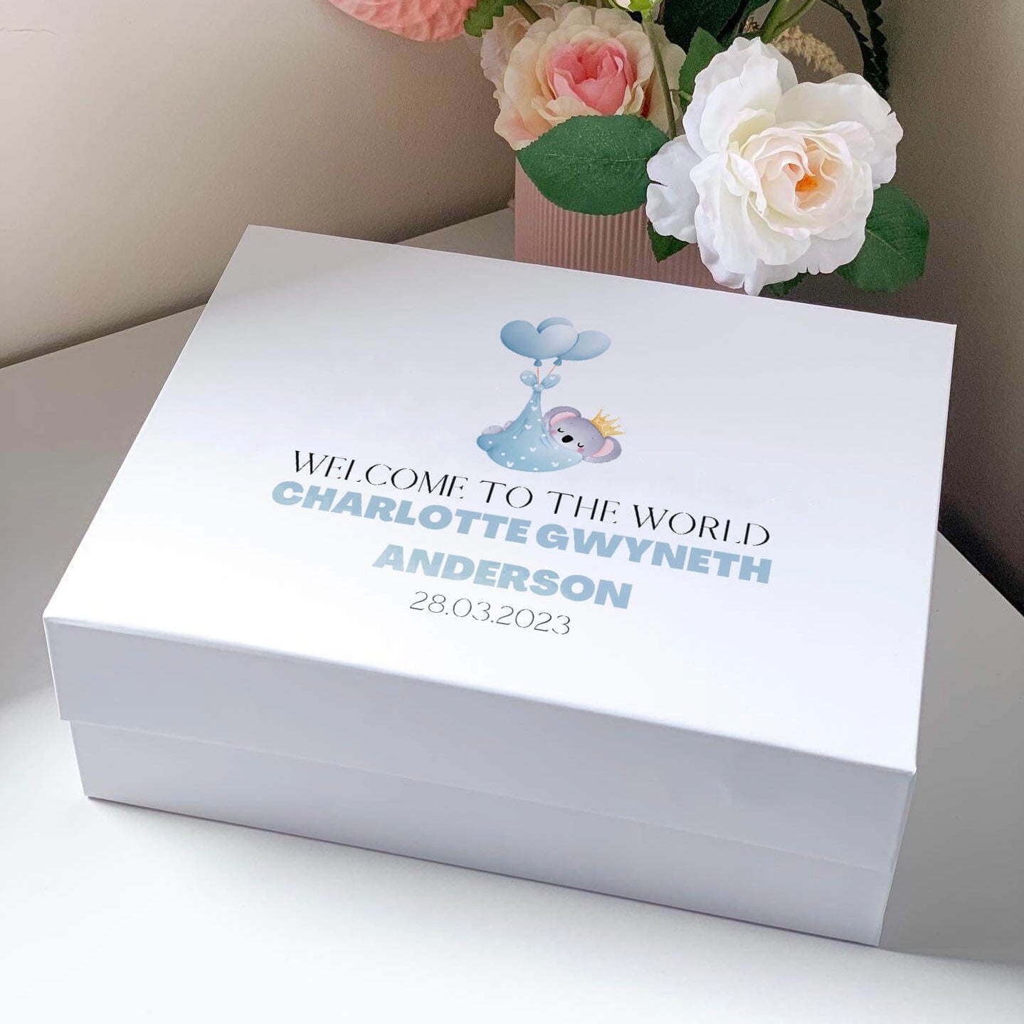 Welcome Baby Magnetic Closure Gift Box