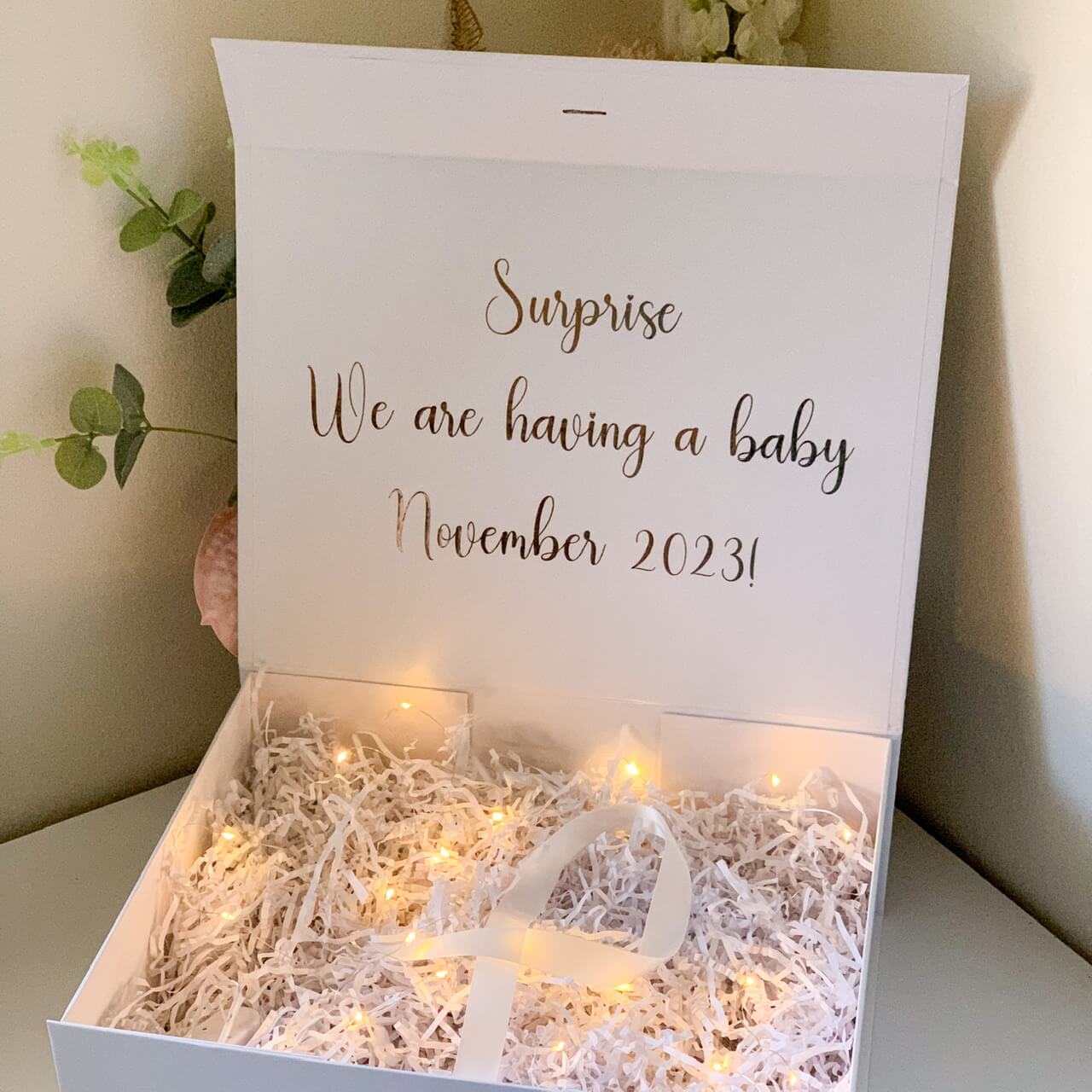 Personalised Pregnancy Announcement Magnetic Closure Gift Box