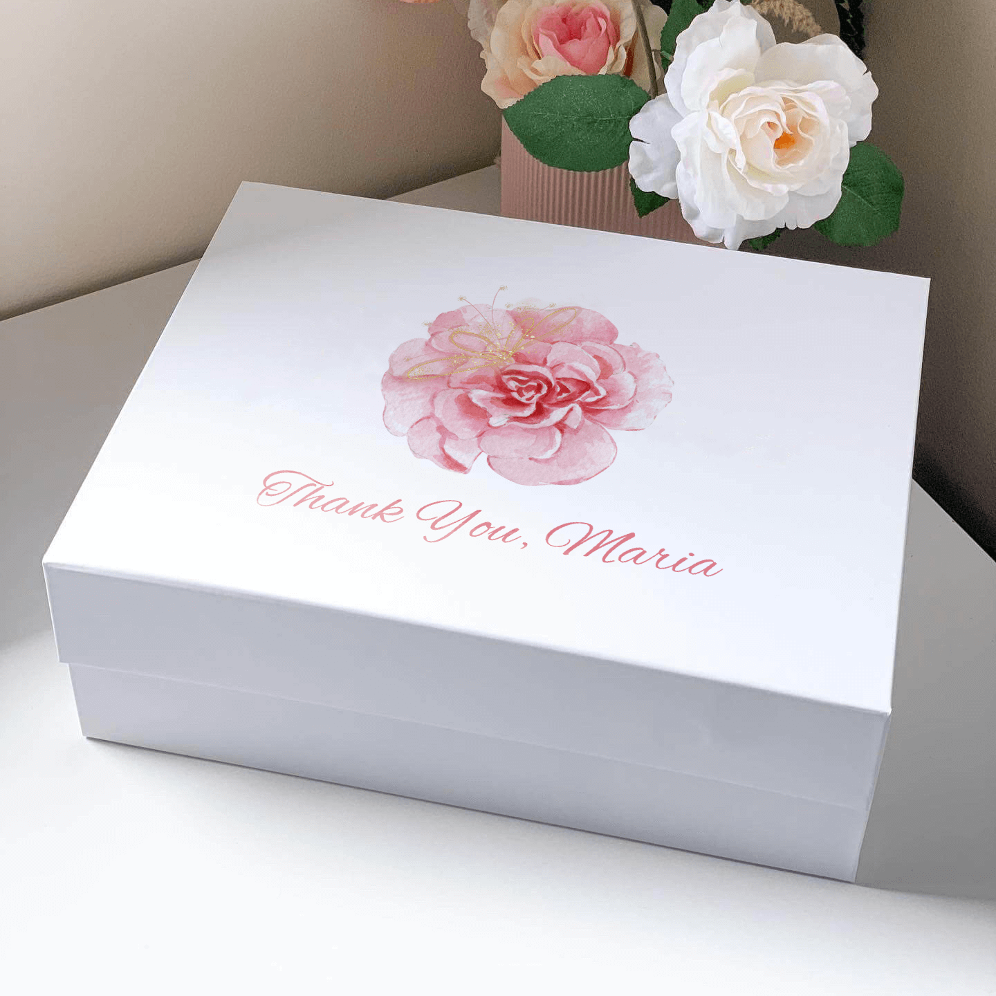 Personalised Thank You Magnetic Closure Gift Box