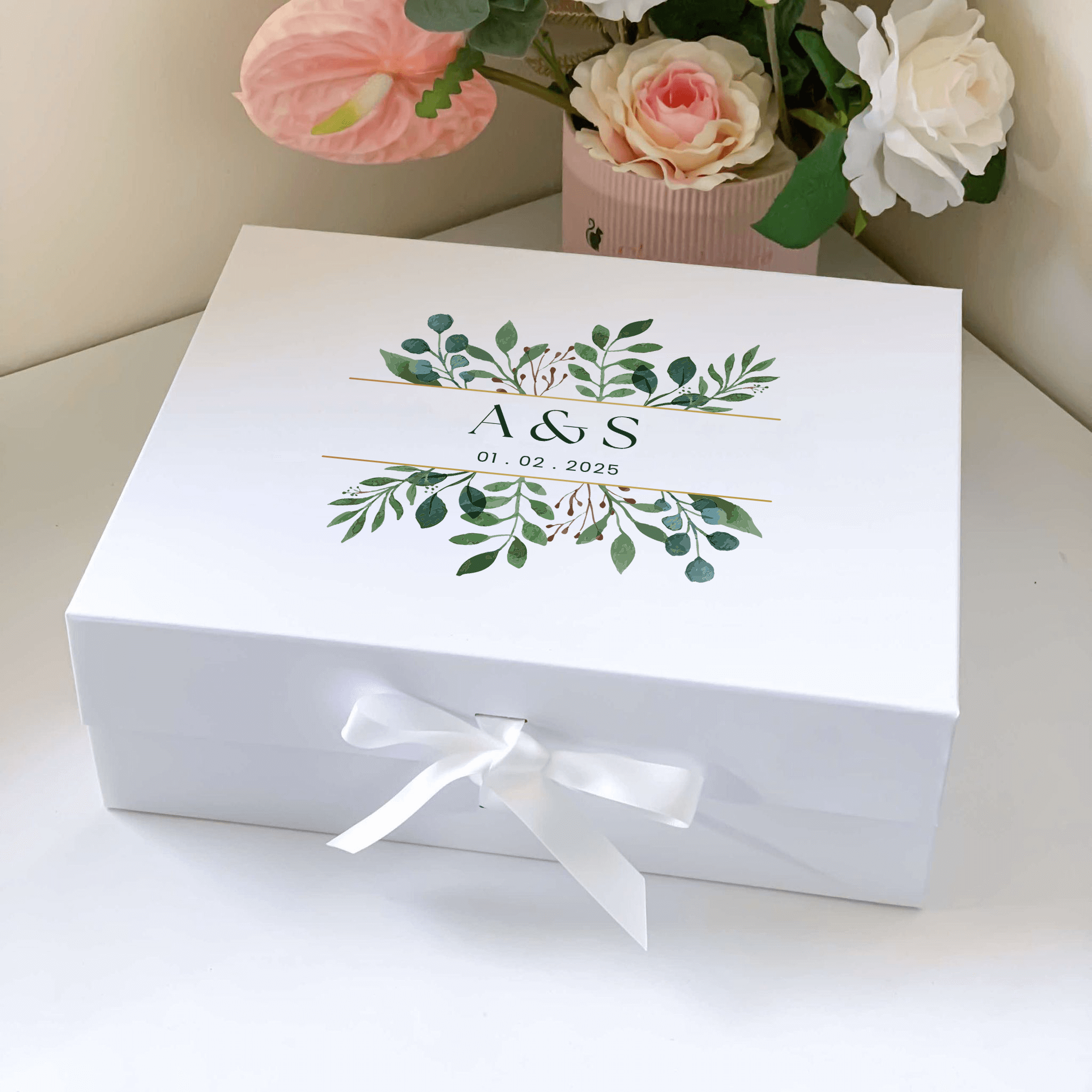 Personalised Initials and Date Magnetic Closure Gift Box