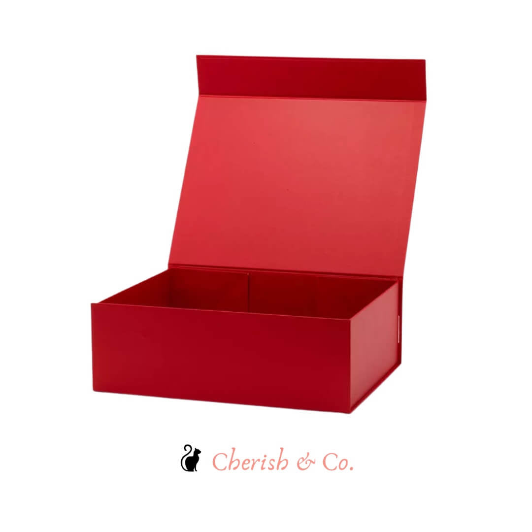 Gift Boxes & Tins Large Red Magnetic Gift Box with Ribbon - Cherish & co.