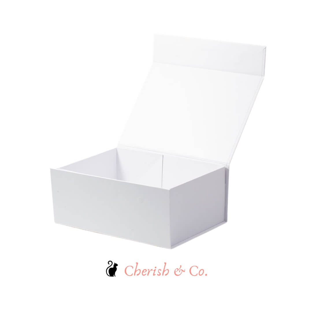 Gift Boxes & Tins Small White Magnetic Gift Box with Ribbon - Cherish & co.