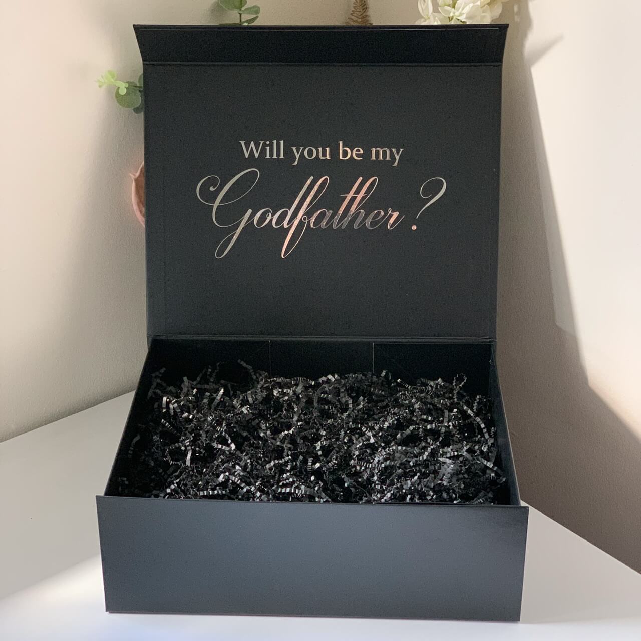 Personalised Godmother / Godfather / Godparents Magnetic Gift Box