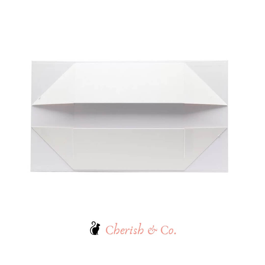 Gift Boxes & Tins Large Square White Magnetic Gift Box with Ribbon - Cherish & co.