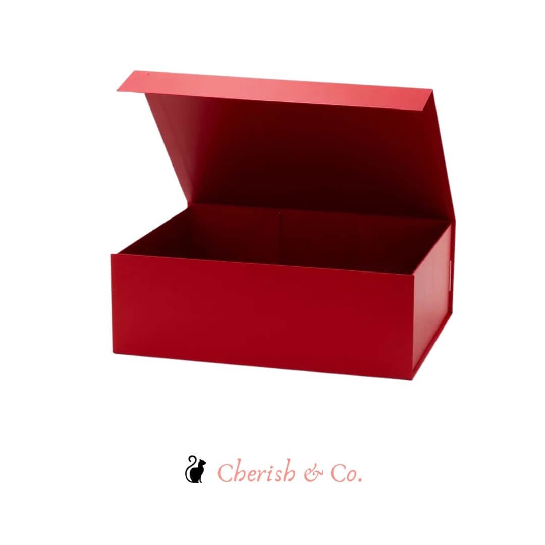 Gift Boxes & Tins Large Red Magnetic Gift Box with Ribbon - Cherish & co.